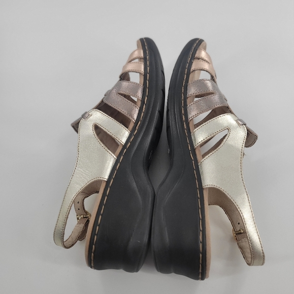 Clarks Collection Leather‎ Sandals Lexi Marigold Metallic Multi Size 12 - Picture 4 of 6